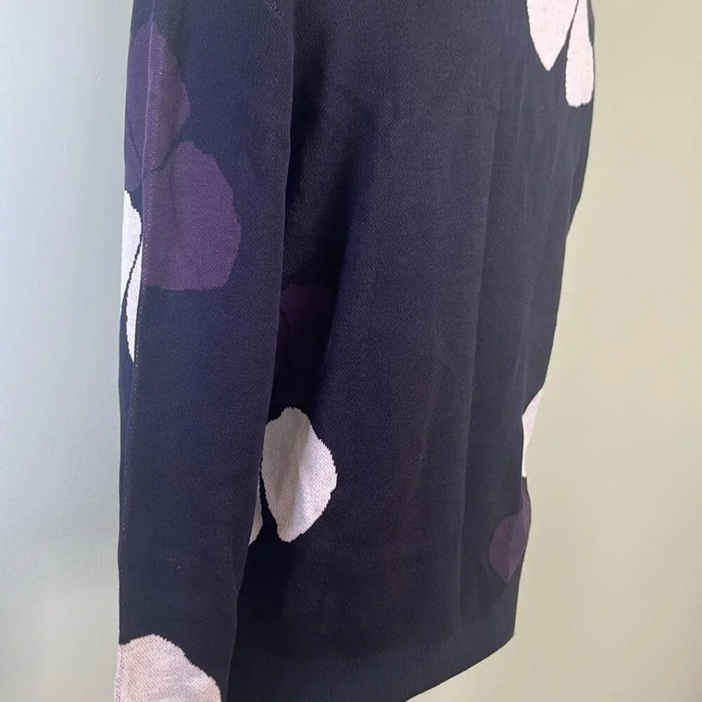 Ann Taylor Violet SZ LG Button Up Cardigan Business‎ Lagenlook Cottage Core